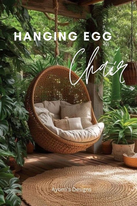 Nestled amidst lush greenery, our hanging egg chair invites you to unwind. Gently sway, sip your favorite drink, and soak up nature’s tranquility. Perfect for lazy afternoons and daydreams. 🌼🪴 Egg Hanging Chair, Hanging Egg Chair, House Deck, Swing Chair, Room Planning, Egg Chair, Swinging Chair, New Chapter, Favorite Drinks