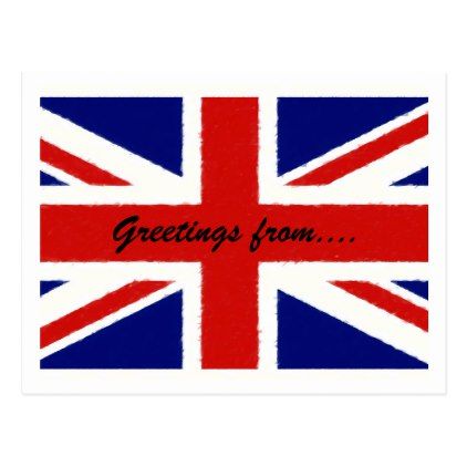 Union Jack UK flag banner watercolor painting Postcard - postcard post card postcards unique diy cyo customize personalize London Flag, Gb Flag, Sudan Flag, Great Britain Flag, Juan Les Pins, United Kingdom Flag, Union Jack Flag, Uk Flag, Fun Signs