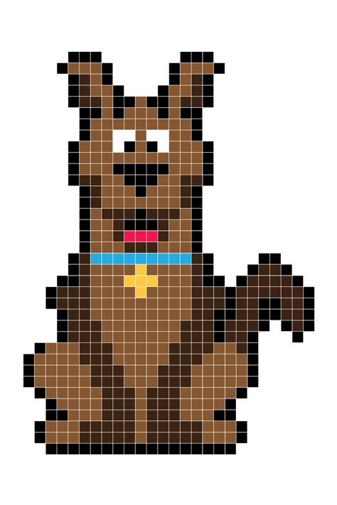 Pixel Cartoon Characters, Pixel Art Easy Ideas, Scooby Doo Pixel Art, Pixel Art Cartoon Characters, Cartoon Pixel Art, Cute Alpha Patterns, Pixel Art Cartoon, Pixel Cartoon, Cartoon Network Characters