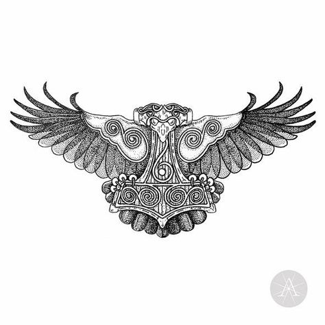 Norse Neck Tattoos For Men, Celtic Neck Tattoo, Nordic Owl Tattoo, Nordic Wings Tattoo, Celtic Stag Tattoo Design, Norse Stag Tattoo, Gaelic Tattoo, Celtic Sleeve Tattoos, Front Neck Tattoo