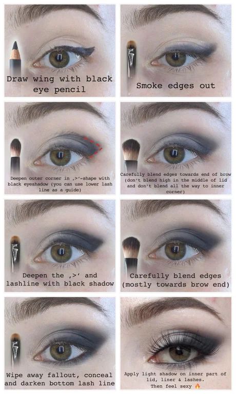 Smokey Cat Eye Makeup, Smokey Cat Eye, Channel Makeup, Applying Eyeshadow, Smokey Eye Easy, Dance Concert, Concert Makeup, Beginners Eye Makeup, Ruby Woo