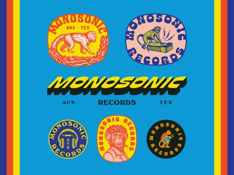 Monosonic Records by Jonathan Schubert on Dribbble Record Label Logo, Music Labels, Learning Design, Vintage Records, Band Logos, Global Design, Vintage Labels, Retro Aesthetic, Show And Tell