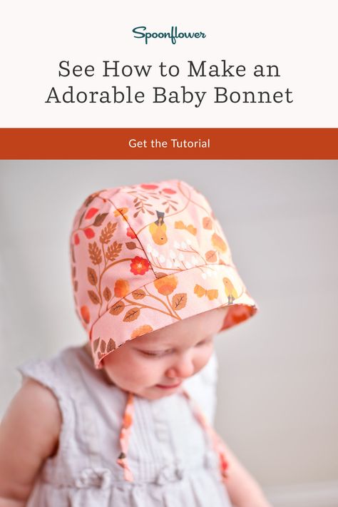 Baby Bonnet Pattern, Interfacing Sewing, Sewing For Babies, Bonnet Pattern, Machines Fabric, Sewing For Baby, Hat Patterns To Sew, Baby Hat Patterns