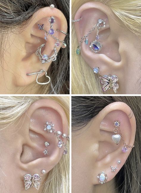 Aesthetic Ear Piercings, Dr Accessories, Pretty Piercings, Ear Peircings, Piercings Ideas, Types Of Ear Piercings, Piercing Inspo, Cool Ear Piercings, Pretty Ear Piercings