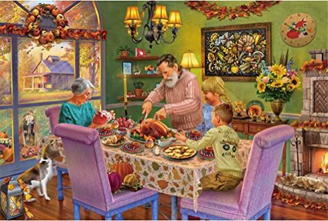 AmazonSmile: Lavievert Wooden Jigsaw Puzzle 1000 Piece Puzzle for Adults and Kids - Thanksgiving Dinner, Turkey, Pumpkin Pie : Toys & Games Thanksgiving Diner, Dinner Gifts, Turkey Pumpkin, Game For Adults, Christmas Jigsaw Puzzles, Grandmas Christmas, Jigsaw Puzzles 1000, Free Online Jigsaw Puzzles, Christmas Puzzle