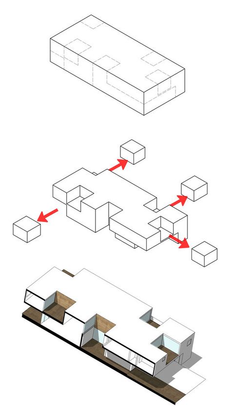 Gallery of Subtracted House / Seinfeld Arquitectos - 21 Plan Concept Architecture, Portfolio D'architecture, Landscape Architecture Diagram, Architectural Diagrams, Architecture Diagrams, Architecture Diagram, Conceptual Architecture, Architecture Concept Diagram, Architectural Presentation