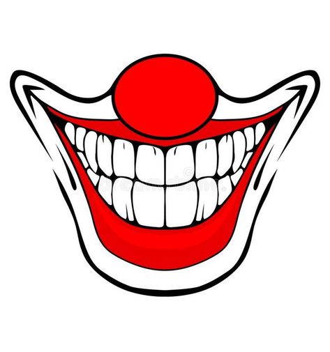 Joker Face Drawing, Clown Mouth, Clown Creepy, Spooky Cartoon, Cartoon Clown, Evil Clown Tattoos, Horror Clown, Joker Smile, Smile Drawing