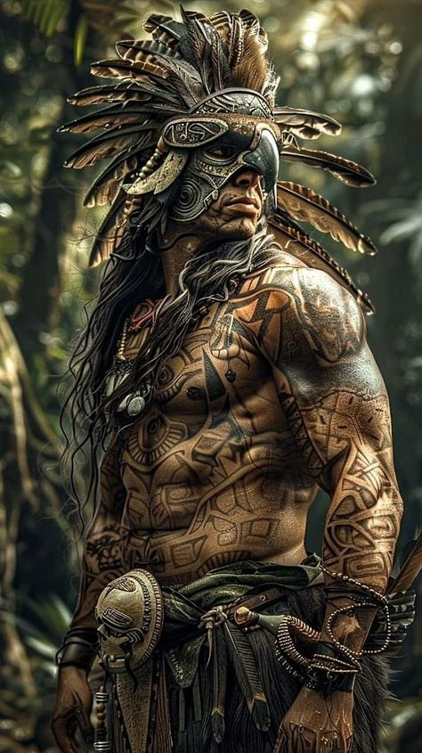 American Drawing, American Indian Artwork, Native American Drawing, Aztec Artwork, Aztec Tattoo Designs, Warrior Concept Art, Indian Artwork, Native American Warrior, Native American Men