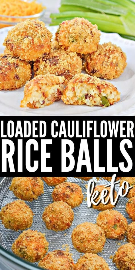 Cauliflower Rice Fritters, Cauliflower Rice Side Dish, Baked Cauliflower Rice Recipes, Loaded Cauliflower Rice, Riced Califlower Recipes, Keto Loaded Cauliflower, Rny Recipes, Keto Cauliflower Rice, Glucose Goddess