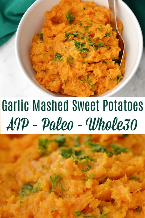 Paleo Sweet Potato Recipes, Aip Sides, Aip Recipe, Aip Diet Recipes, Aip Meals, Sweet Potato Recipes Mashed, Autoimmune Recipes, Autoimmune Paleo Recipes, Aip Paleo Recipes