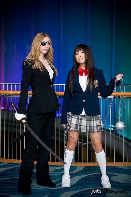 Kill Bill | Photo by Joits #LBCHC #2013 Kill Bill Duo Costume, Kill Bill Costume, Pikachu Halloween Costume, Bi Fashion, Halloween Duo, Comic Con Outfits, Movie Character Costumes, Halloween Parejas, Duo Costumes