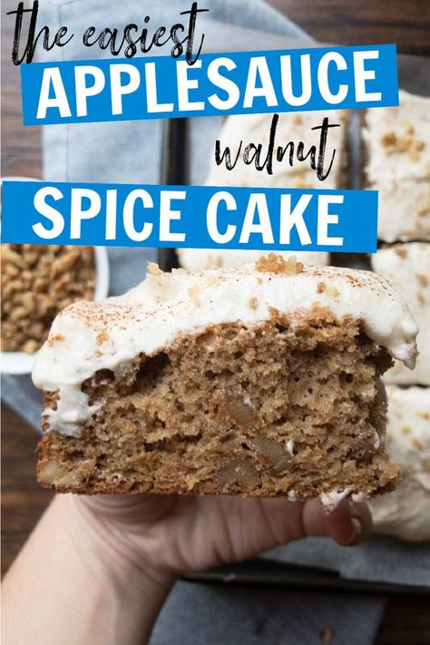 Easy Apple Sauce, Spice Cake Mix Recipes, Applesauce Spice Cake, Cinnamon Buttercream, Recipes Using Cake Mix, Cake With Cinnamon, Boxed Cake Mixes Recipes, Coffee Cake Recipes Easy, Apple Spice Cake