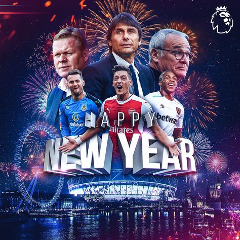 Premier League Official Artwork 2 on Behance New Year Post, Photoshop Design Ideas, Sports Design Inspiration, Sport Banner, Sports Marketing, Silhouette Photos, New Years Poster, Banner Images, Sports Graphic Design