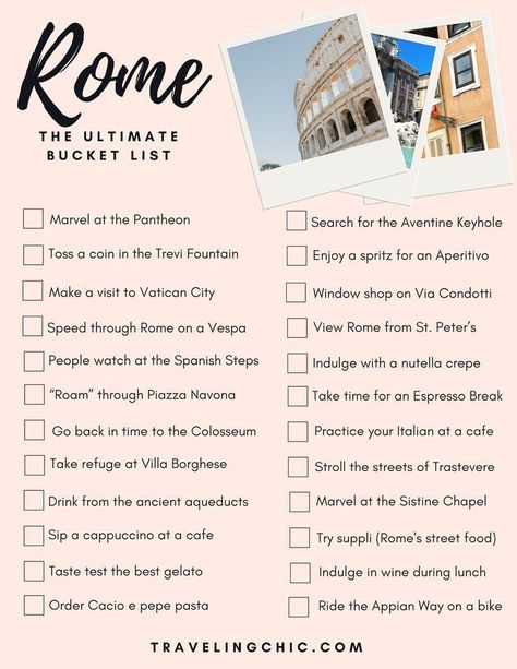 25 Things You Must Do in Rome, Italy Italy Must Do, Rome Ideas, Rome Christmas, Rome Bucket List, Rome Itinerary, Itinerary Ideas, Foods To Try, Travel Chic, Ultimate Bucket List