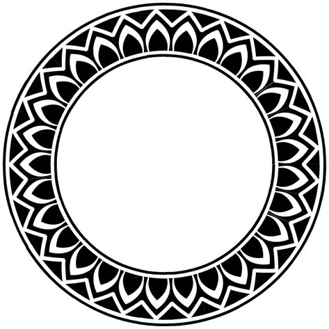 Geometric Tattoo Stencil, Circle Tattoo Design, Frame Circle, Mandala Circle, Filigree Tattoo, Circle Tattoo, Greek Pattern, Shiva Tattoo Design, Tshirt Printing Design