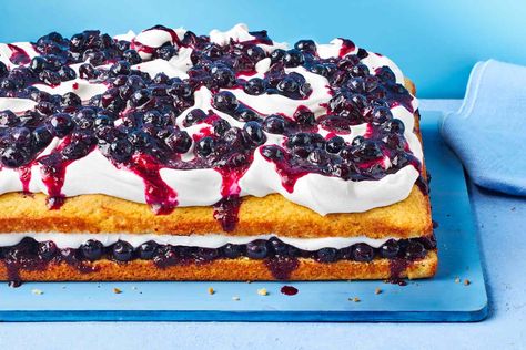 Blueberry Sweet Corn Shortcake Blueberry Sweet Corn Shortcake, Corn Cake, July Desserts, Baking Treats, Shortcake Recipe, Corn Cakes, Summer Dessert, June 2024, Real Simple