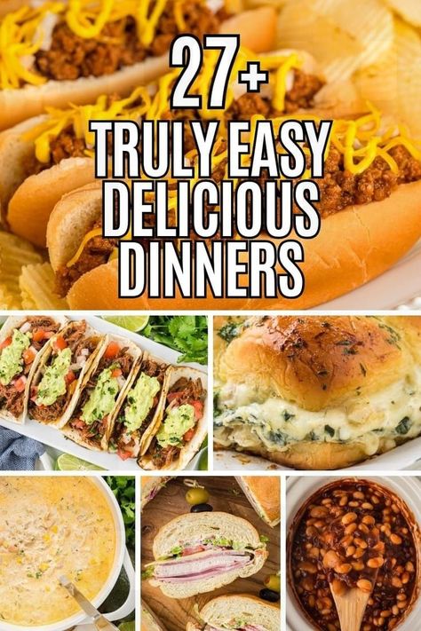 Simplify your weeknight meals with these one-pot dinner recipes. Delicious, easy, and fewer dishes to clean! Easy Dinner Minimal Ingredients, Minimal Ingredient Dinners, Top Dinner Recipes, Easy Baked Ziti, Easy Delicious Dinners, Lazy Dinners, Simple Family Meals, Budget Family Meals, White Chili Chicken Recipe