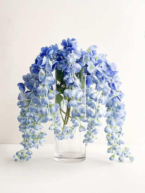 Wisteria Blue, Blue Wisteria Bouquet, Periwinkle Centerpieces, Blue Fake Flowers, Wisteria Centerpiece, Blue Wisteria Wedding, Blue Artificial Flowers, Blue Hanging Flowers, Blue Wisteria