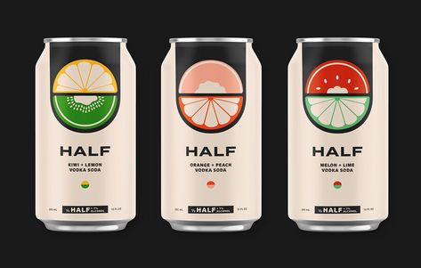 Half Vodka Fruit Soda / #packaging #fruit #soda #branding Fruit Soda, Peach Vodka, Vodka Soda, Drinks Packaging Design, Soda Brands, Drink Labels, Drinks Design, Packaging Labels Design, Beverage Packaging