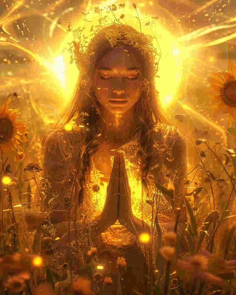 Harvest Goddess Art, Sun Goddess Aesthetic, Sun Priestess, Sol Goddess, Sun Goddess Art, Goddess Of Sun, Sun Witch, Sun Woman, Sun Makeup