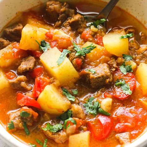 Slovak Goulash, Traditional Beef Stew, Slovak Recipes, Goulash Recipe, Easy Beef Stew, Goulash Recipes, Czech Recipes, White Bowl, Goulash