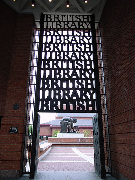 "Gateway, The British Library (1978-97) by Colin St John Wilson," by Steve Cadman, via Flickr -- Seen through the arch is "Statue of Isaac Newton (based on William Blake's image) by Eduardo Paolozzi" (in the photostream at the click-through) John Wilson, The British Library, London Town, London Calling, Visit London, London Love, British Library, British Isles, Uk Travel