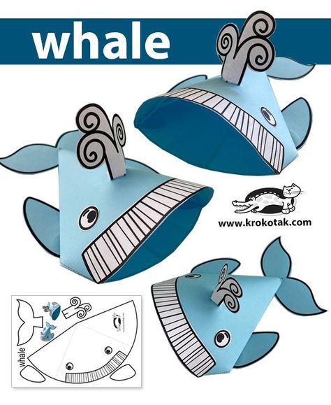 whale+free printable template Whale Craft, Whale Crafts, Paper Toy Printable, 3d Art Projects, Free Printable Crafts, Animal Worksheets, Ocean Kids, Printables Free Kids, Cute Whales