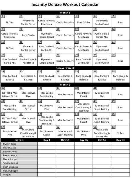 Insanity Workout Schedule Download Printable PDF | Templateroller Gym Workouts Schedule, Insanity Schedule, Workout Plan Weekly, Insanity Workout Schedule, Insanity Workout Calendar, Running Tracker, One Song Workouts, Full Body Cardio, Cardio Abs