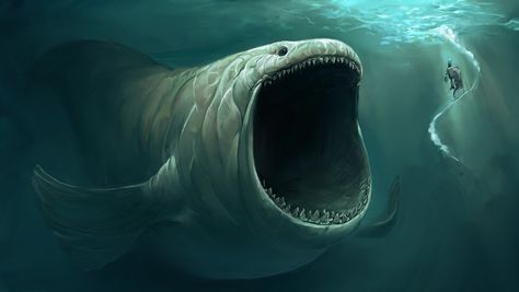 Sea Monsters - Imgur Scary Fish, Creature Marine, Game Fishing, Creature Fantasy, Ocean Adventure, Futurisme Retro, Monster Legends, Deep Sea Creatures, رعب نفسي