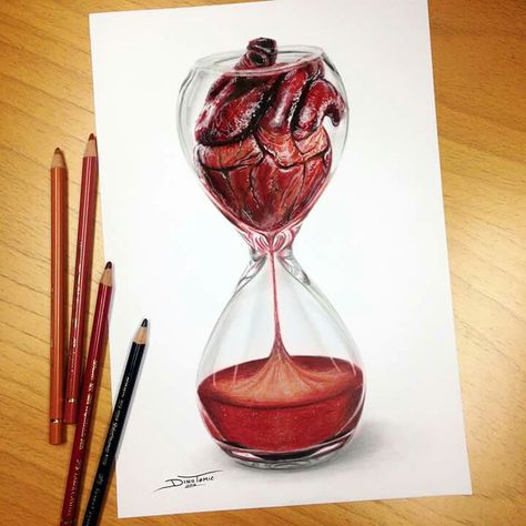 Hourglass Drawing, Couple Drawing, Drawing Eyes, Drawing Faces, Deep Art, Heart Drawing, Medical Art, Human Heart, Simple Acrylic Paintings