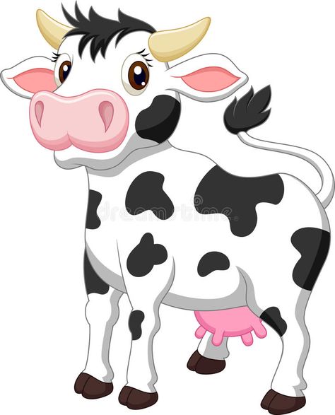 Historieta linda de la vaca stock de ilustración Cow Cartoon Drawing, Animated Cow, Cartoon Sitting, Cow Cartoon, Cow Vector, Cow Illustration, Cow Drawing, Cow Colour