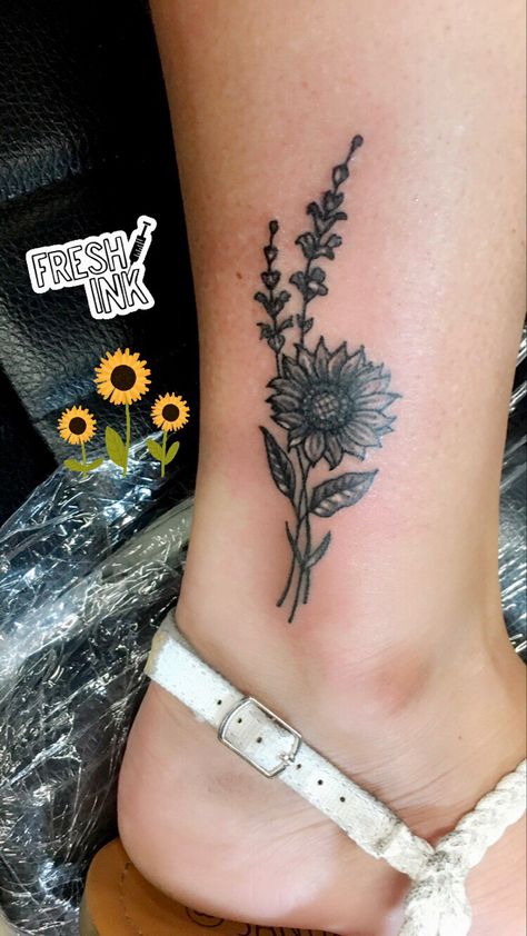 Inside Ankle Tattoos, Farm Tattoo, Tattoo Sunflower, Real Tattoos, Sunflower Tattoo Shoulder, Matching Tats, Cowgirl Tattoos, Tattoos Infinity, Country Tattoos