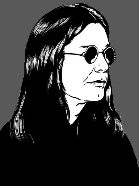 Ozzy Osbourne Drawing, Ozzy Tattoo, Pink Drawing, Rock N Roll Art, Record Art, Charcoal Art, Silhouette Stencil, Ozzy Osbourne, Musical Art