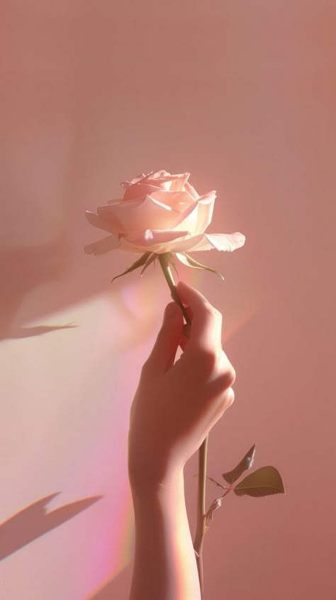 Hand Holding Flower Reference, Holding Rose In Hand, Aesthetic Wallpaper Rose, Hand And Flower, Hands With Flowers, Flower In Hand, Hand Holding Flower, Hand Holding Rose, Rose In Hand