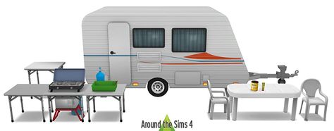 Around the Sims 4 | Custom Content Download | Caravan & Camping Sims 4 Cc Camping Stuff, Sims 4 Camping, Sims4 Build, Around The Sims 4, The Sims 4 Custom Content, Cc Shopping, Cc Furniture, The Sims 4 Packs, Camping Stuff