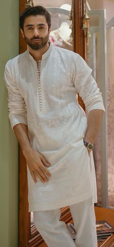 Sheryar Munawar, Eid Kurta Design For Men, Pakistani Mens Shalwar Kameez, Shalwar Kameez For Men, Sheheryar Munawar, Engagement Couple Dress, Pakistani Kurta, Gents Kurta Design, Gents Kurta