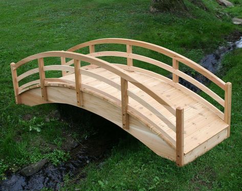 Red Cedar Traditional Arched Bridge - 8' Traditional Arched Bridge Shown Arched Garden Bridge, Garden Bridge Design, Backyard Bridges, Outdoor Bridges, Garden Bridges, Arched Bridge, Exquisite Gardens, Wood Arch, Arch Bridge