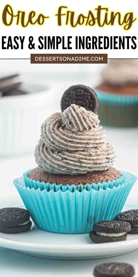 Oreo Frosting, Oreo Buttercream, Easy Frosting, Store Bought Frosting, Frosting Recipes Easy, Canned Frosting, Bake Goods, Frosting Tips, Buttercream Frosting Recipe