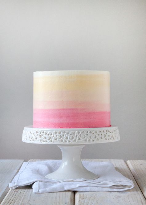 How to Ice a Cake - The Perfect Ombre Cake — Style Sweet Watercolor Cakes, Ombré Cake, Cake Magic, Caroline Rose, Watermelon Cake, Basic Cake, Watercolor Cake, Ombre Cake, Cake Inspo