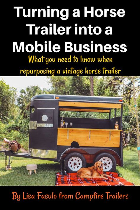 Turning a Horse Trailer into a Mobile Business Book by Lisa Fasulo Trailer Trash Aesthetic, Horse Trailer Mobile Bar, Small Travel Trailer Remodel, Trailer Mobile Bar, Vintage Horse Trailer, Cheer Pyramids, Converted Horse Trailer, Gazebo Bar, Mobile Bar Cart