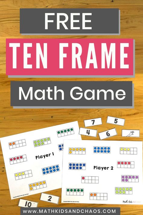 Tens Frame, Ten Frame Activities, Kindergarten Math Games, Kindergarten Freebies, Calendar Math, Math Graphic Organizers, Math Centers Kindergarten, Math Number Sense, Fun Math Activities