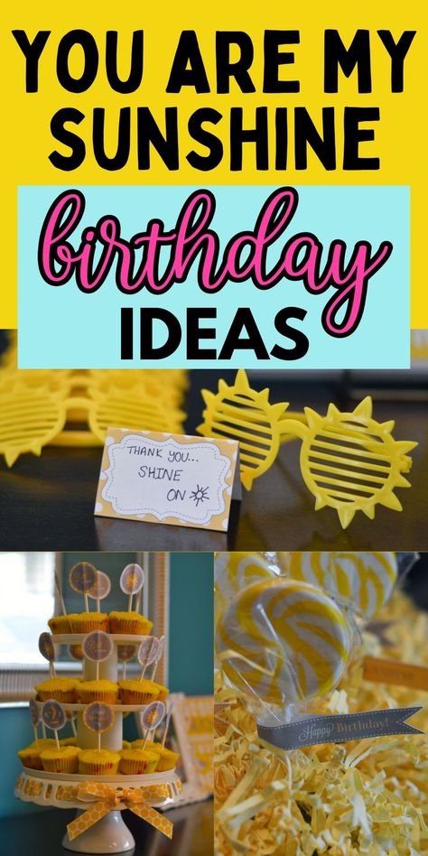 Birthday Ideas Simple, Sunshine Birthday Party Decorations, Sunshine Birthday Party Ideas, Sunshine Birthday Theme, Fun Birthday Ideas, Sunshine Birthday Party, Sunshine Theme, Sunshine Birthday Parties, Sunshine Party