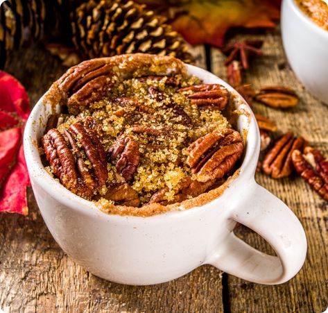 Free Sweet Pecan Mug Cake Recipe – Konscious Keto Pecan Pie Mug Cake, Pecan Pie In A Mug, In A Mug Recipes, Pie In A Mug, Icing Recipe For Cake, Autumn Cakes, Best Pecan Pie Recipe, Mug Recipe, Homemade Pecan Pie