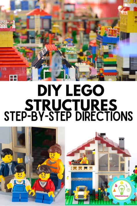 These LEGO sets are perfect for doing STEM activities and creating LEGO structures and easy LEGO buildings. 4h Lego Project Ideas, Easy Lego Houses To Build, Diy Lego Building Ideas, Lego Free Build Ideas, Free Lego Instructions Step By Step, Lego City Ideas Easy, Lego Diy Ideas How To Build, Classic Lego Building Ideas, Lego Ideas To Build Easy Step By Step