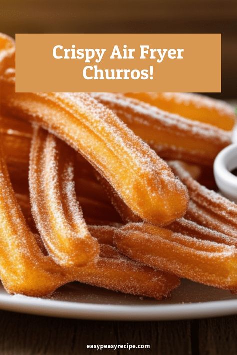 Crispy air-fried churros dusted with sugar, served on a white plate with a side of chocolate dipping sauce. Air Fryer Churros, School Cookies Recipe, Chocolate Sauce Recipe, Homemade Chocolate Sauce, Chocolate Sauce Recipes, Easy Zucchini Recipes, Easy Peasy Recipes, Easy Zucchini, Easy Air Fryer