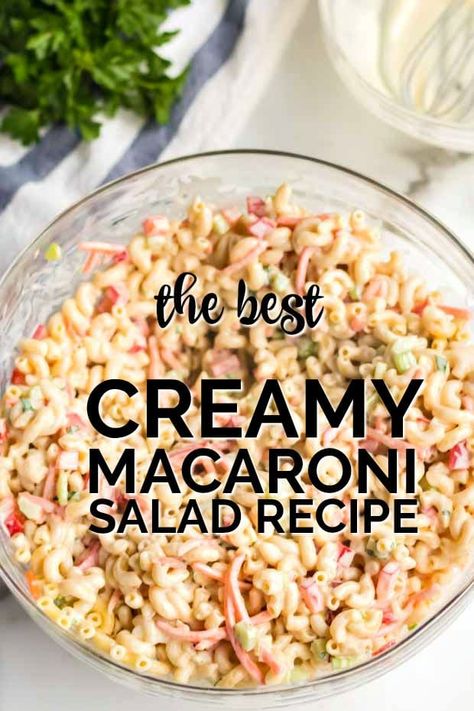 Salad Easy Recipe, Pasta Salad Easy, Macaroni Pasta Salad, Creamy Macaroni Salad, Easy Macaroni Salad, Classic Macaroni Salad, Baked Potato Salad, Best Macaroni Salad, Easy Macaroni