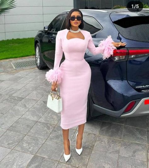 Already Made English Gown Styles, Graduation Outfit For Ladies, Church Styles For Ladies, English Styles For Ladies, Long Dresses For Church, Formal Dresses For Women Office Outfits, Graduation Outfit Ideas With Gown, Peach Dress Outfit Classy, Elegant Graduation Outfit