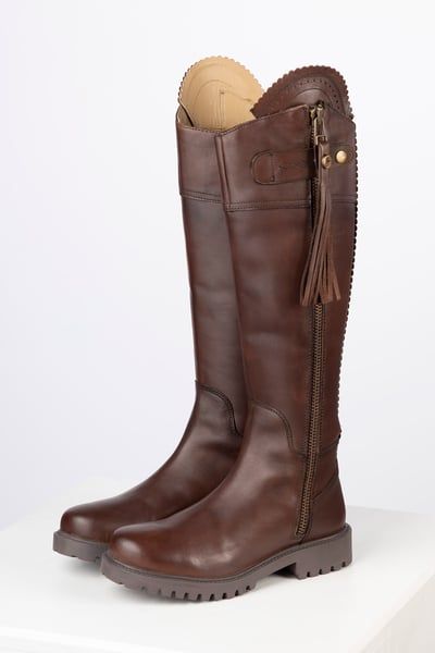 Spanish Riding Boots UK | Leather & Suede Riding Boots - Rydale Brown Riding Boots With Leather Lining, Leather-lined Round Toe Riding Boots, Brown Riding Boots 2022, Boots With Tassels, Luxury Leather-sole Riding Boots, Tall Boots Horse Riding, Navy Blue Boots, Tan Boots, Genuine Leather Boots