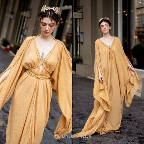 Goddess Prom Dress, Yellow Kaftan, Goddess Wedding Dress, Switzerland Wedding, Goddess Wedding, Grecian Wedding Dress, Dress Goddess, Greek Dress, Plus Size Kaftan