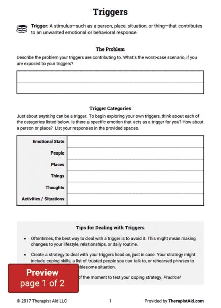 Trigger Identification Worksheet Identify Triggers Worksheet, Thinking Traps Worksheet, Identifying Triggers Worksheet, Emotional Triggers Worksheet, Therapist Aid Worksheets, Triggers Worksheet, Identifying Triggers, Identify Triggers, Coping Skills Worksheets